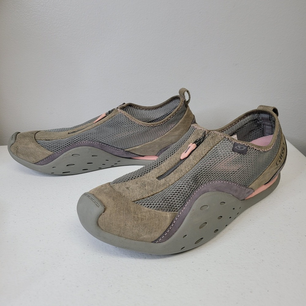Giro‎ Gava 22022W Womens Size 11 Brown Grey Zip Up Slip On Mesh Cycling Shoes